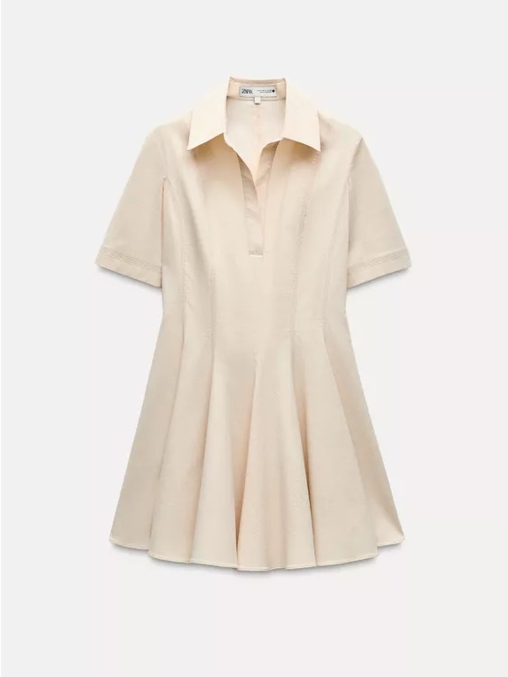 Zara Light Cream Polo Skater Dress